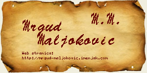 Mrgud Maljoković vizit kartica